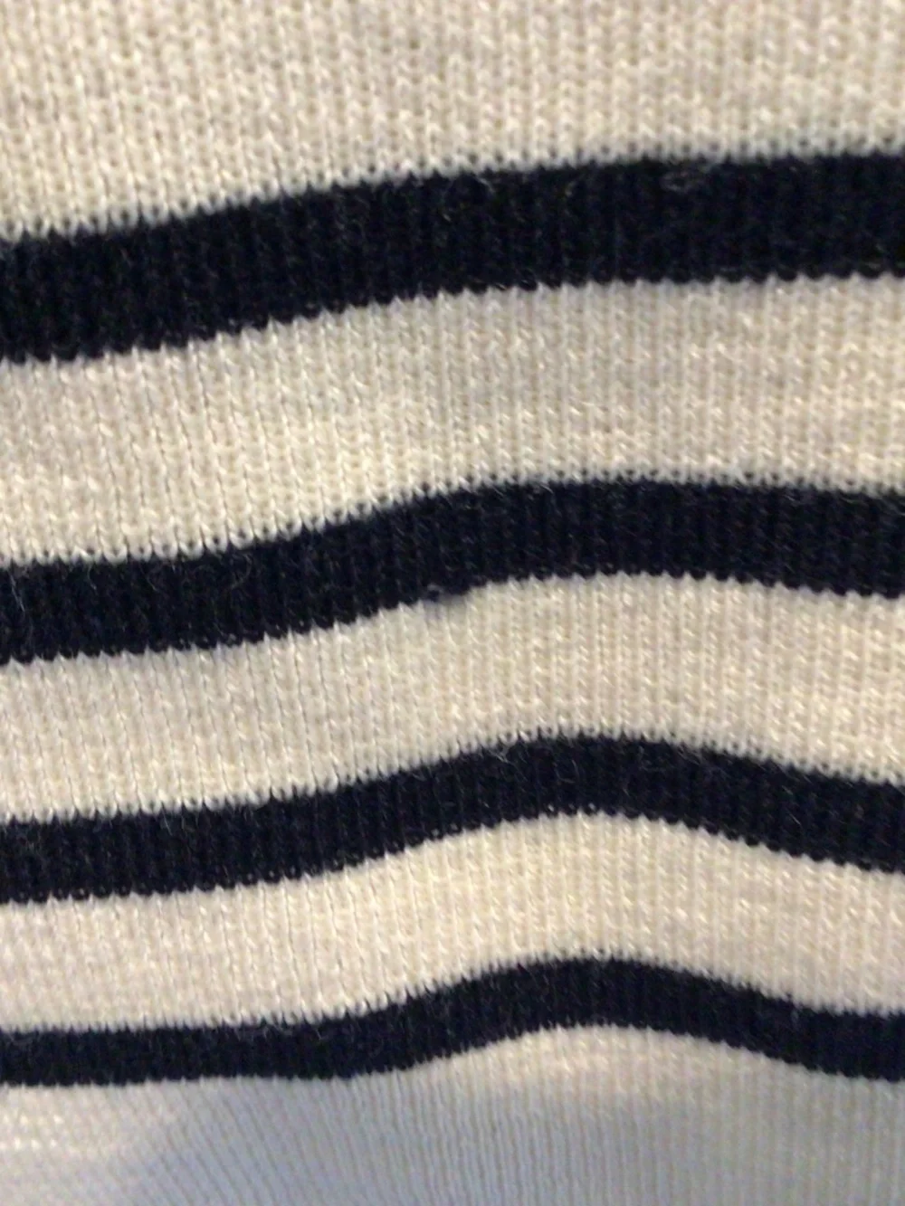Saint James - Pure wool striped navy blue and cream quarter-zip sweater size 38 - Picture 10 of 16